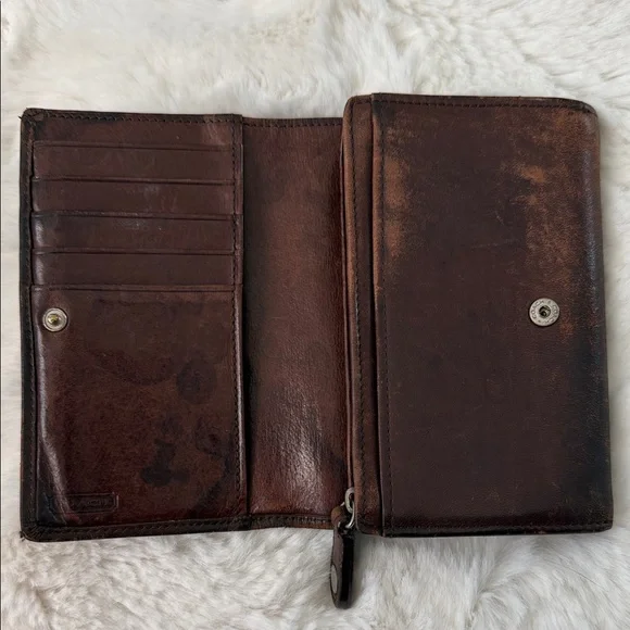 Vintage Y2K Coach Mahogany Brown Leather Billfold Wallet - Picture 6 of 17